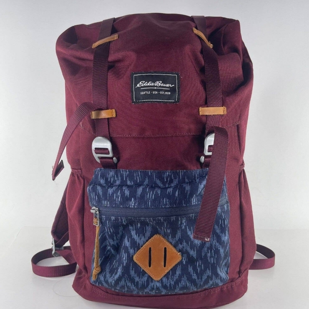NWOT Eddie Bauer Bygone 25l Topload Pack Burgandy Casual School Outdoor bag back